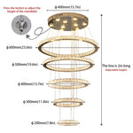 Luxury Crystal Ring LED Chandelier for Living & Dining Room