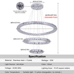 Luxury Crystal Ring LED Chandelier for Living & Dining Room
