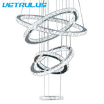 Luxury Crystal Ring LED Chandelier for Living & Dining Room