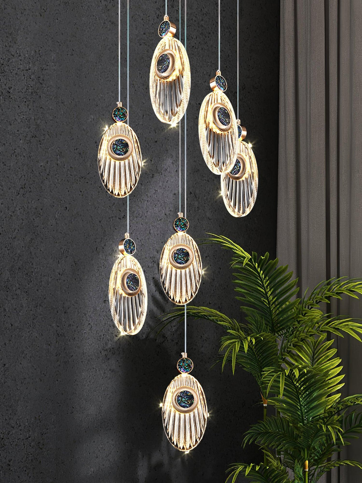 Acrylic Necklace Pendant Light 7.1"