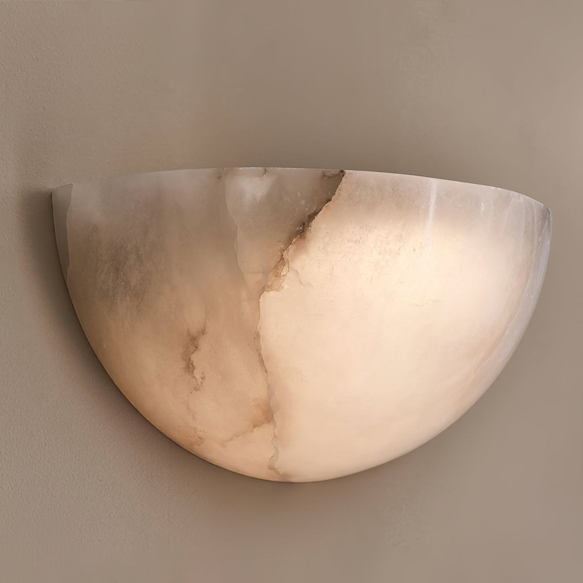 Alabaster Half-Moon Wall Sconce
