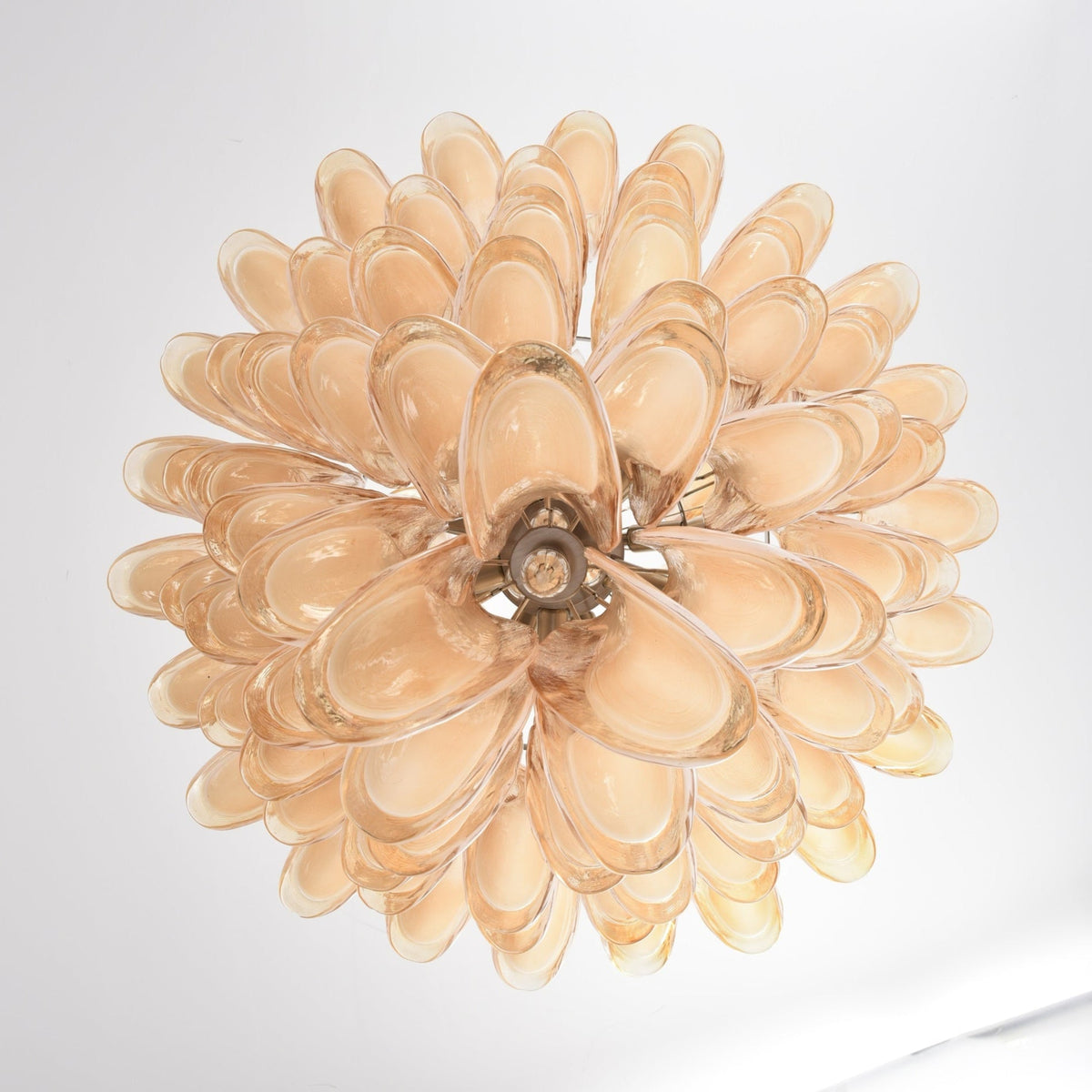 Amber Cloud Murano Glass Petals Chandelier