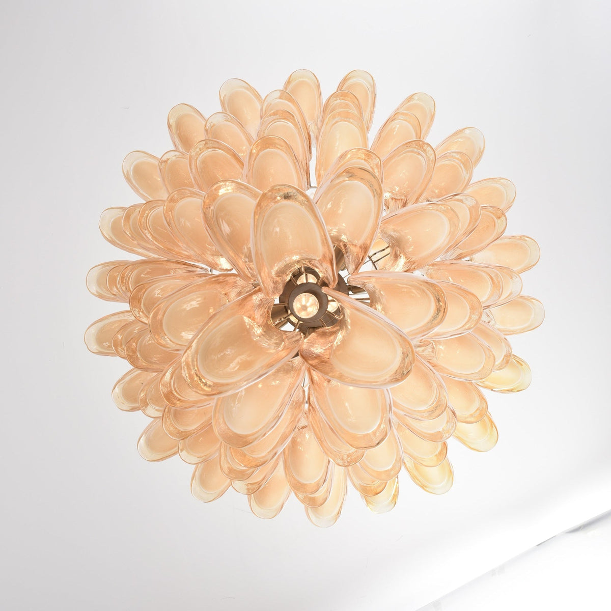 Amber Cloud Murano Glass Petals Chandelier