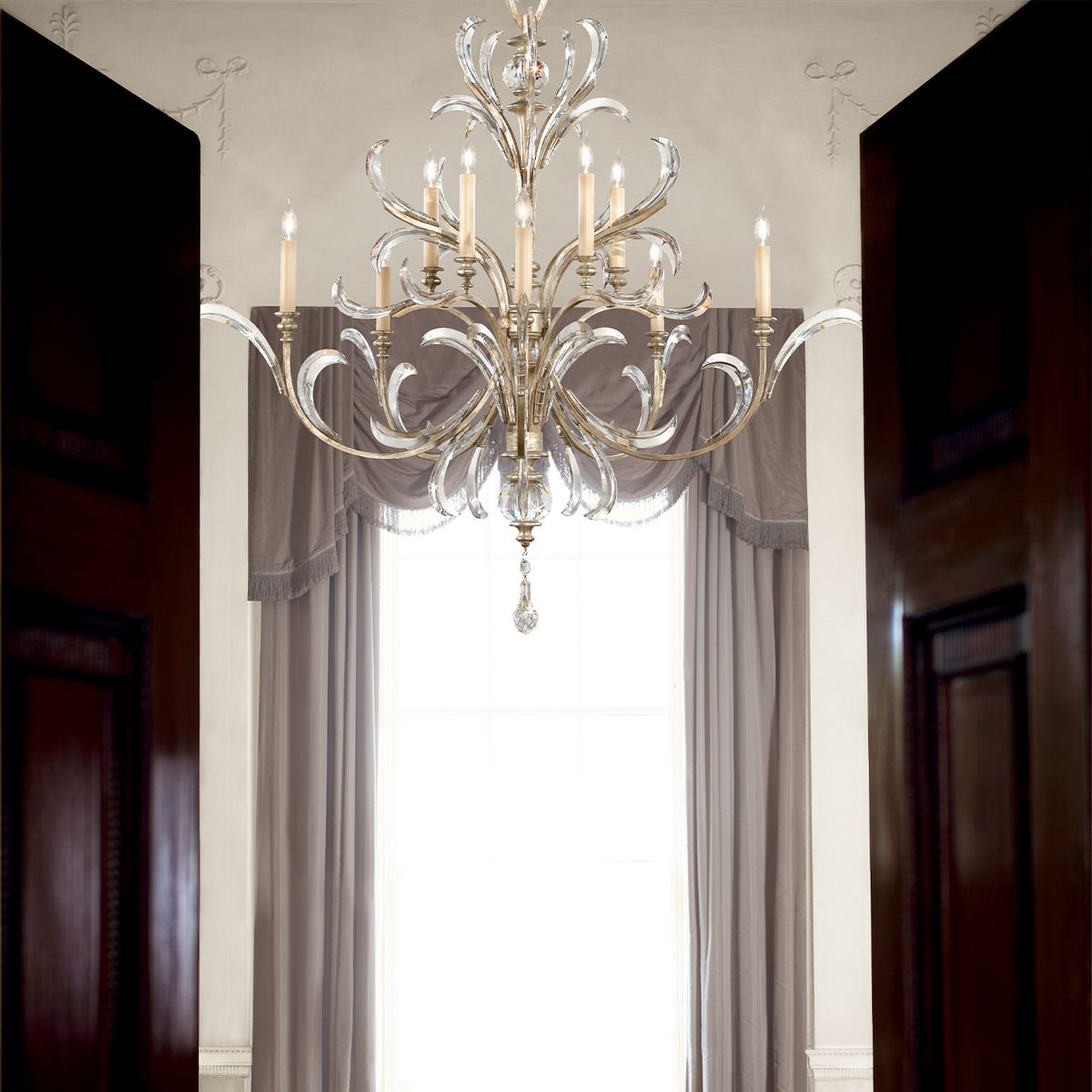 BEVELED ARCS 56" W Round Chandelier