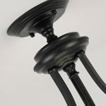 Black Vintage Bowl Frosted Glass Ceiling Light 16.9"