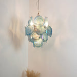 Blue Murano Disc Glass Chandelier