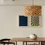 Boho Rattan Woven Lampshade Pendant Light 12.2"