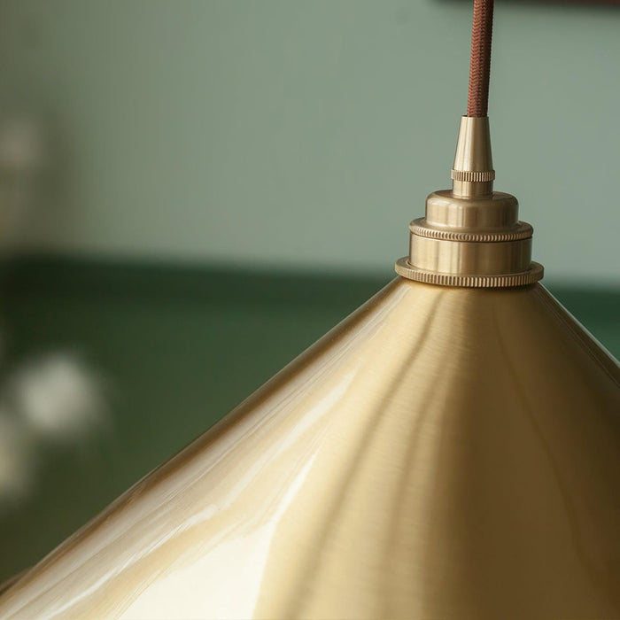 Brass Cone Pendant Light 9.4"