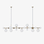 Brass Glass Globe Chandelier