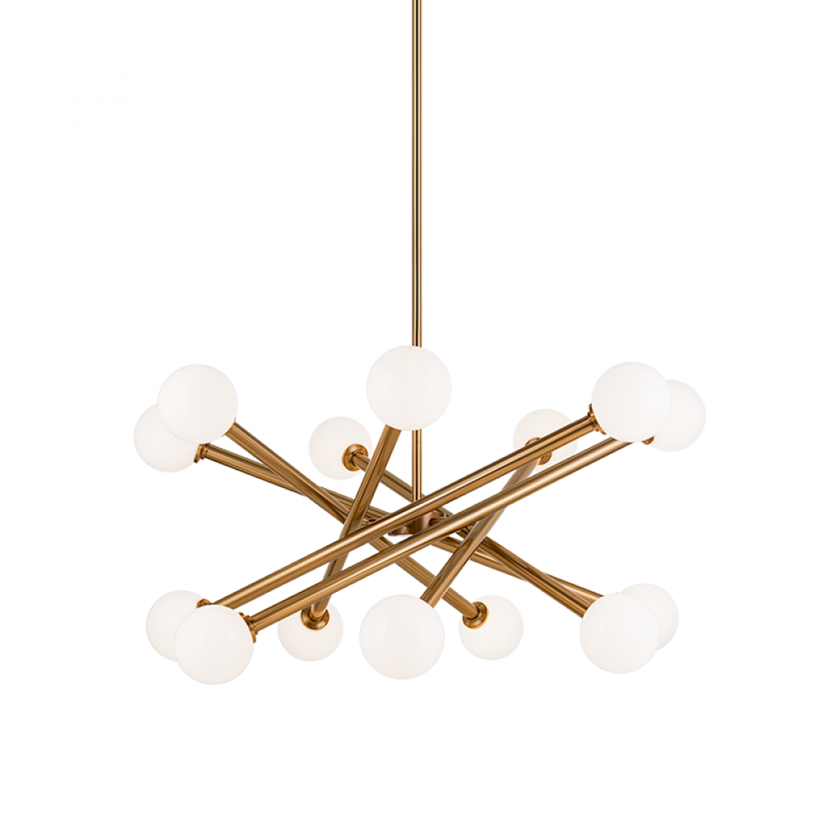 Matchstix Chandelier, 14-Light, Brass, Aged Gold Brass, 34.75"W (C64614AGOP 305XRXZ)