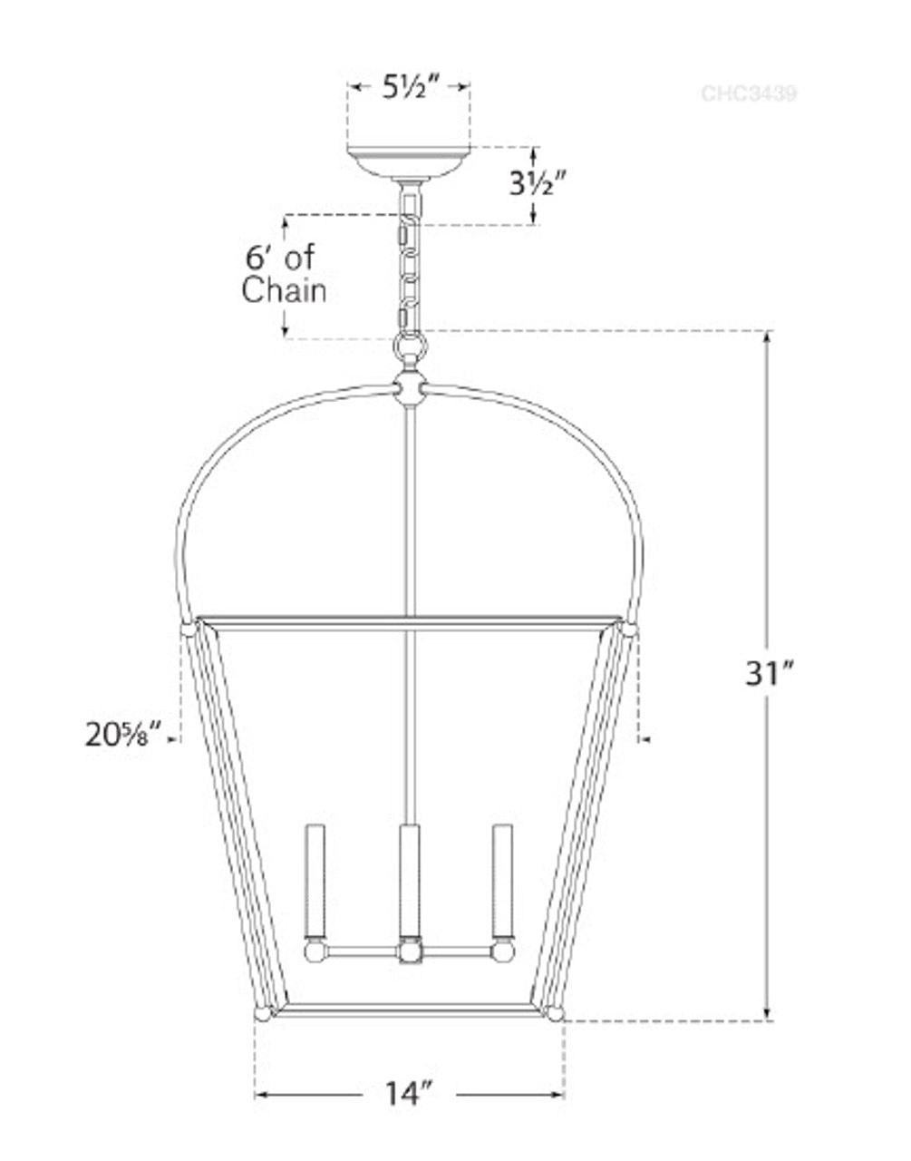 Cornice Large Lantern Pendant