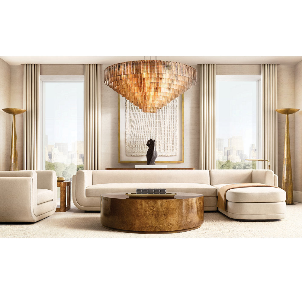 Sirene Smoke Glass Round Chandelier 52"