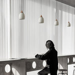 Cement Solid Wood Pendant Light 5.7"