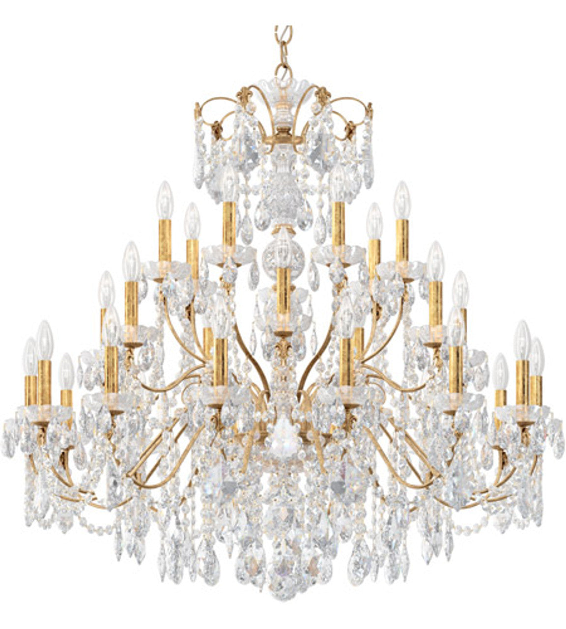 Century Chandelier, 28-Light, French Gold, Clear Heritage Crystal, 42.5"W (1718-26 17QYU4)