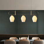 Ceramic Ribbed Pendnat Light