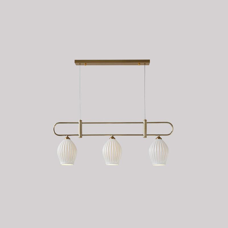 Ceramic Ribbed Pendnat Light