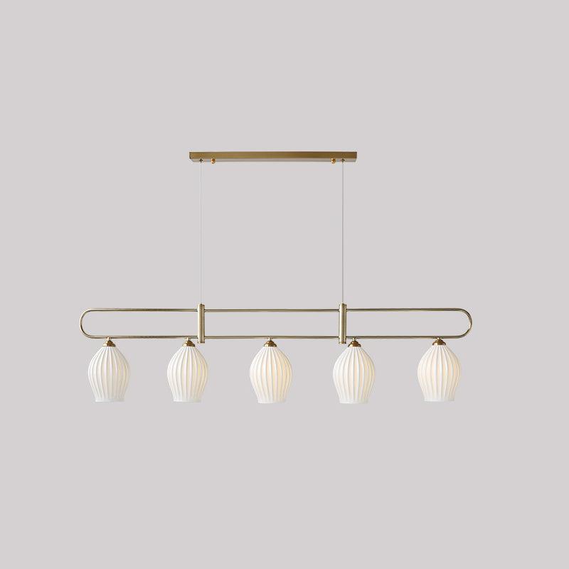 Ceramic Ribbed Pendnat Light