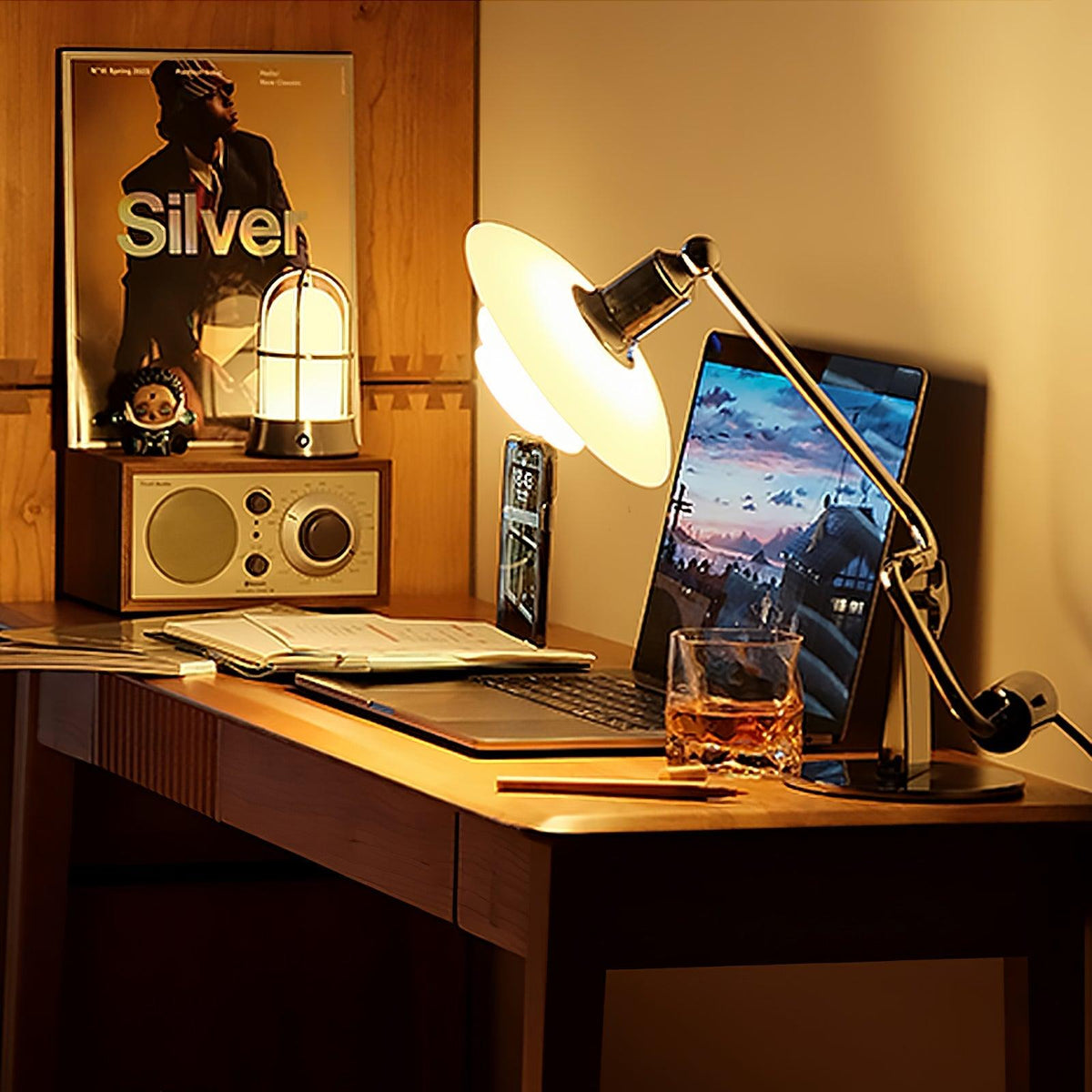 Chrome Piano Table Lamp 7.9"