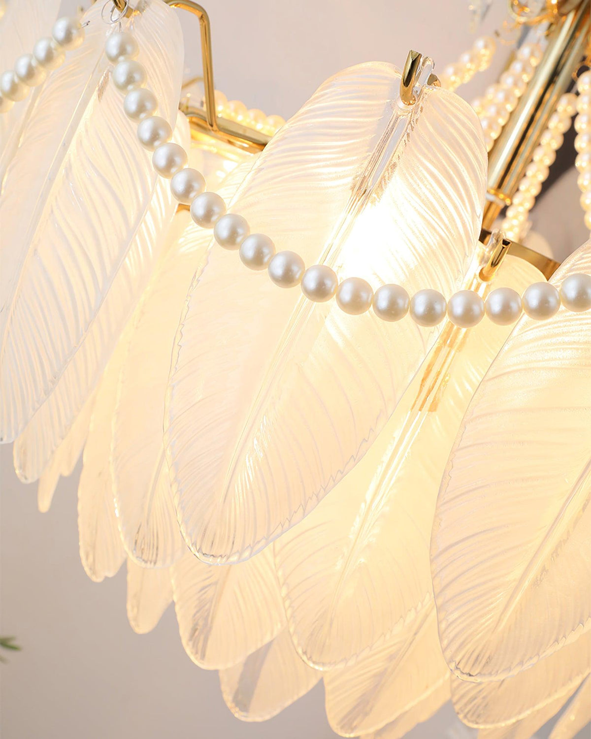 Contemporary Leaves Glass Chandelier
