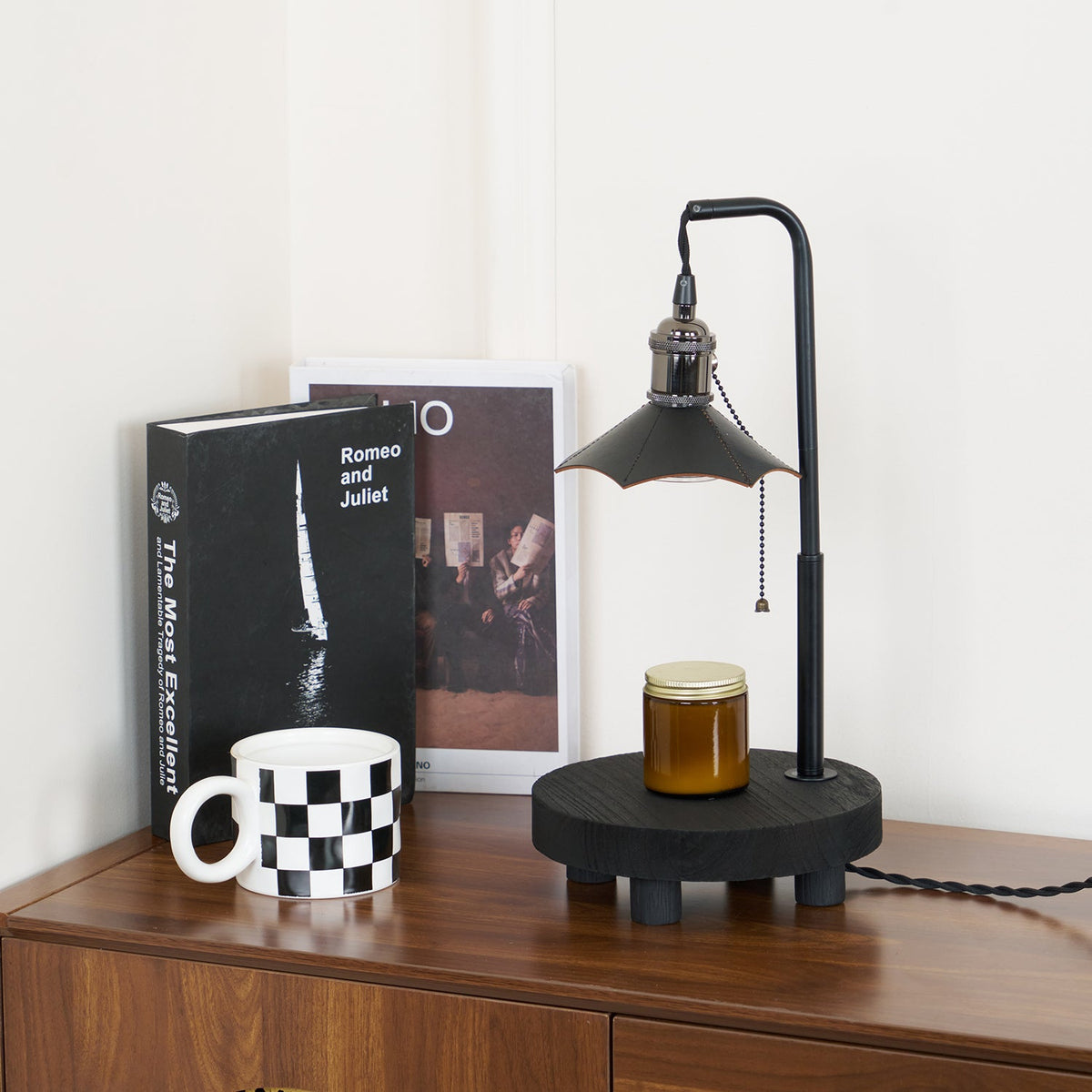 Cordero Wooden Stool Table Lamp 7.9"