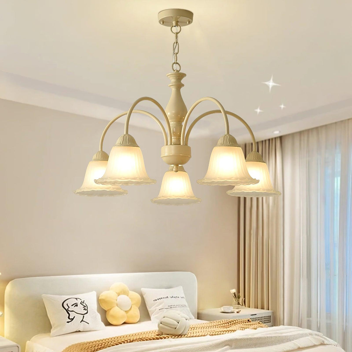 Cream Flower Chandelier