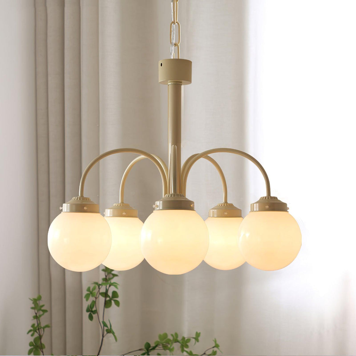 Cream Planet Glass Chandelier