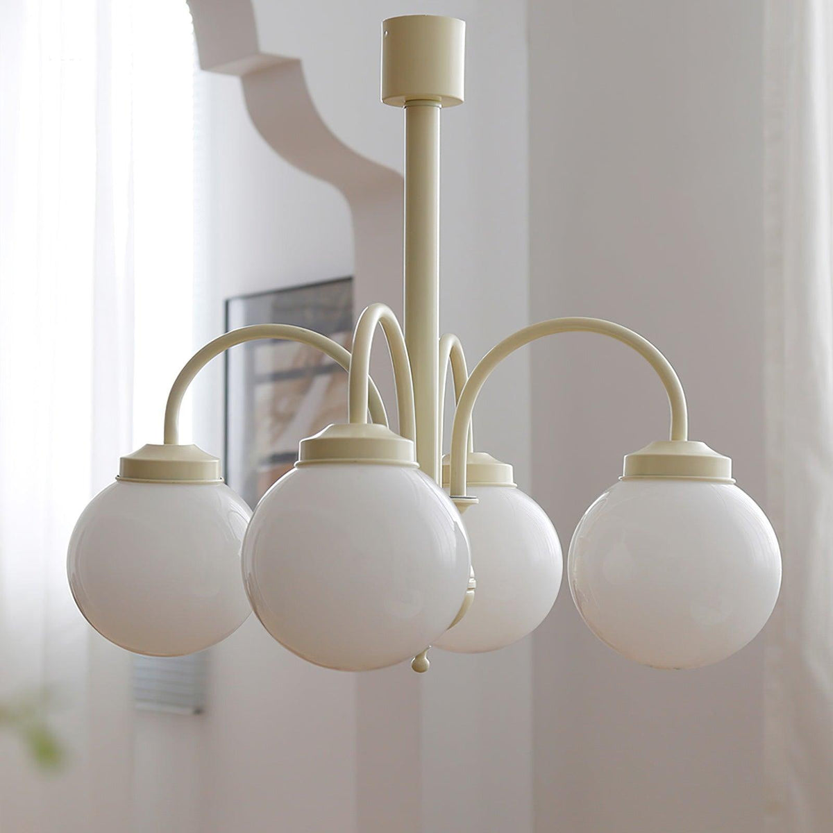 Cream Planet Glass Chandelier