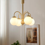Cream Planet Glass Chandelier