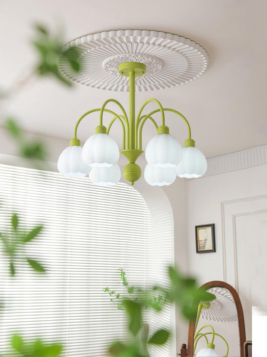 Cream Pumpkin Ball Chandelier