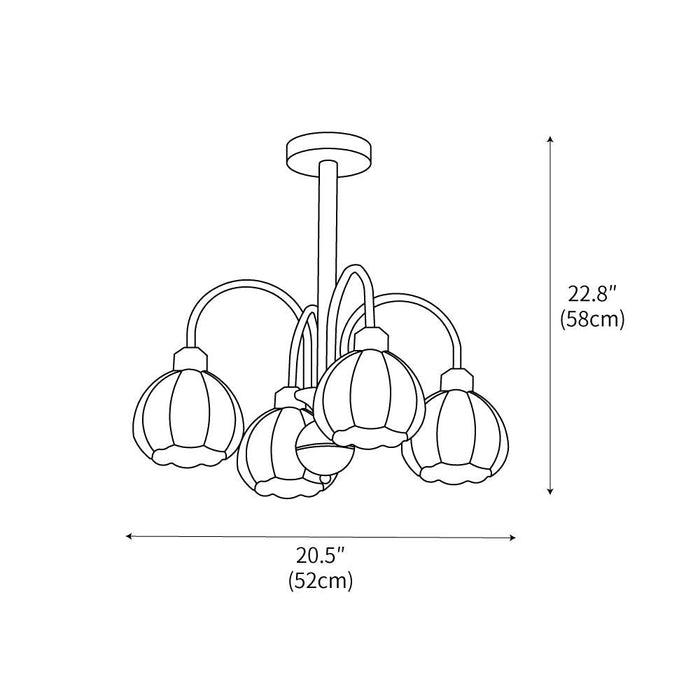 Cream Pumpkin Ball Chandelier