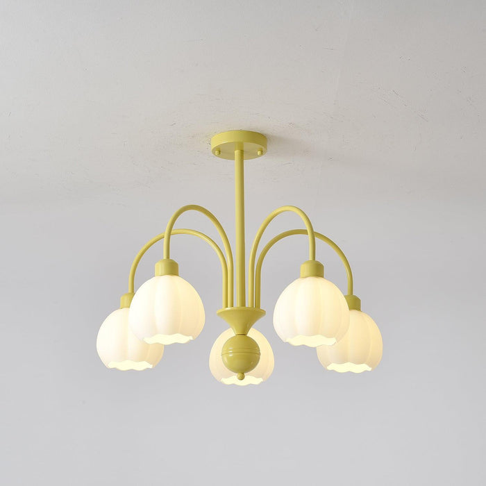 Cream Pumpkin Ball Chandelier
