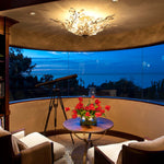 CRYSTAL LAUREL 28" W Round Semi-Flush Mount