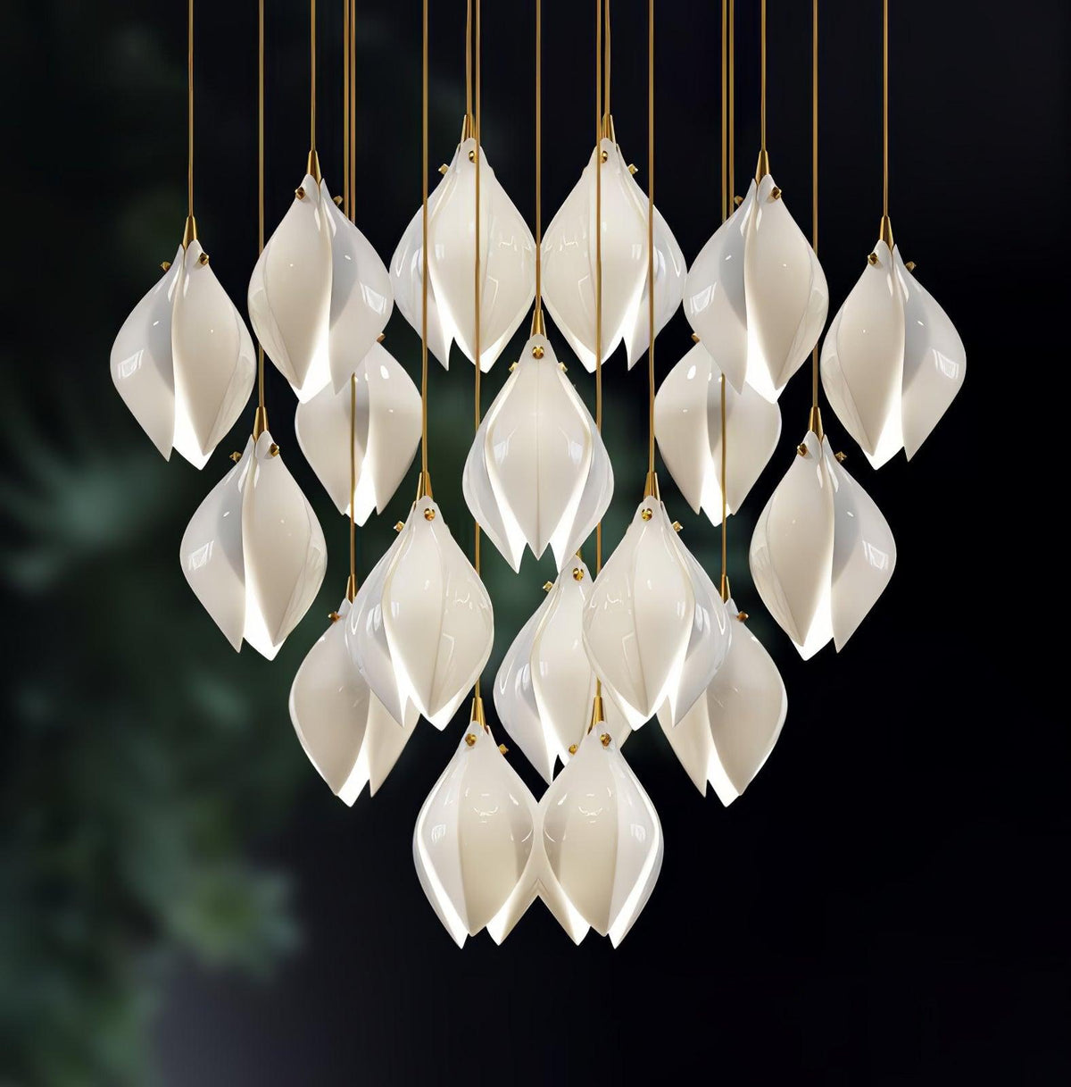 DIY Ceramic Flower Chandelier