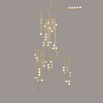 Brass Glass Drop Chandelier