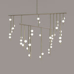 Brass Glass Drop Chandelier