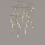 Brass Glass Drop Chandelier