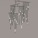 Brass Glass Drop Chandelier