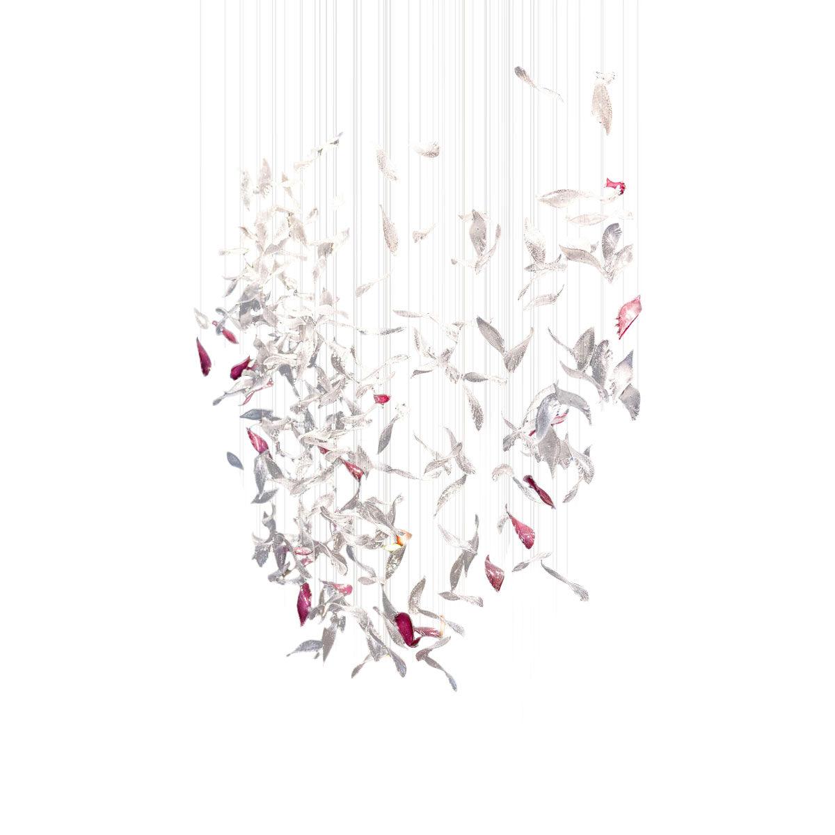 DIY Flying Glass Feather Chandelier