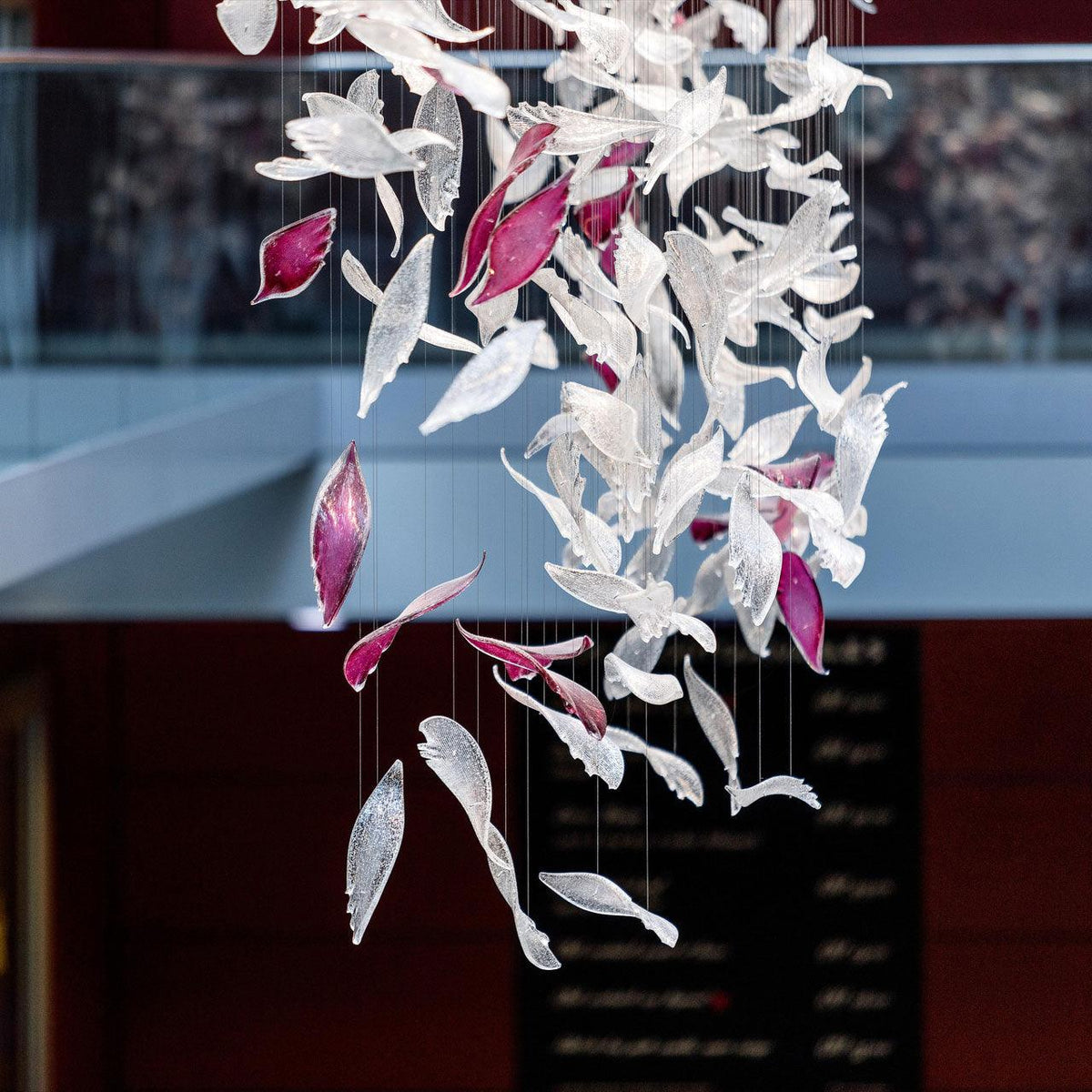 DIY Flying Glass Feather Chandelier