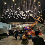 DIY Glass Feathers Chandelier