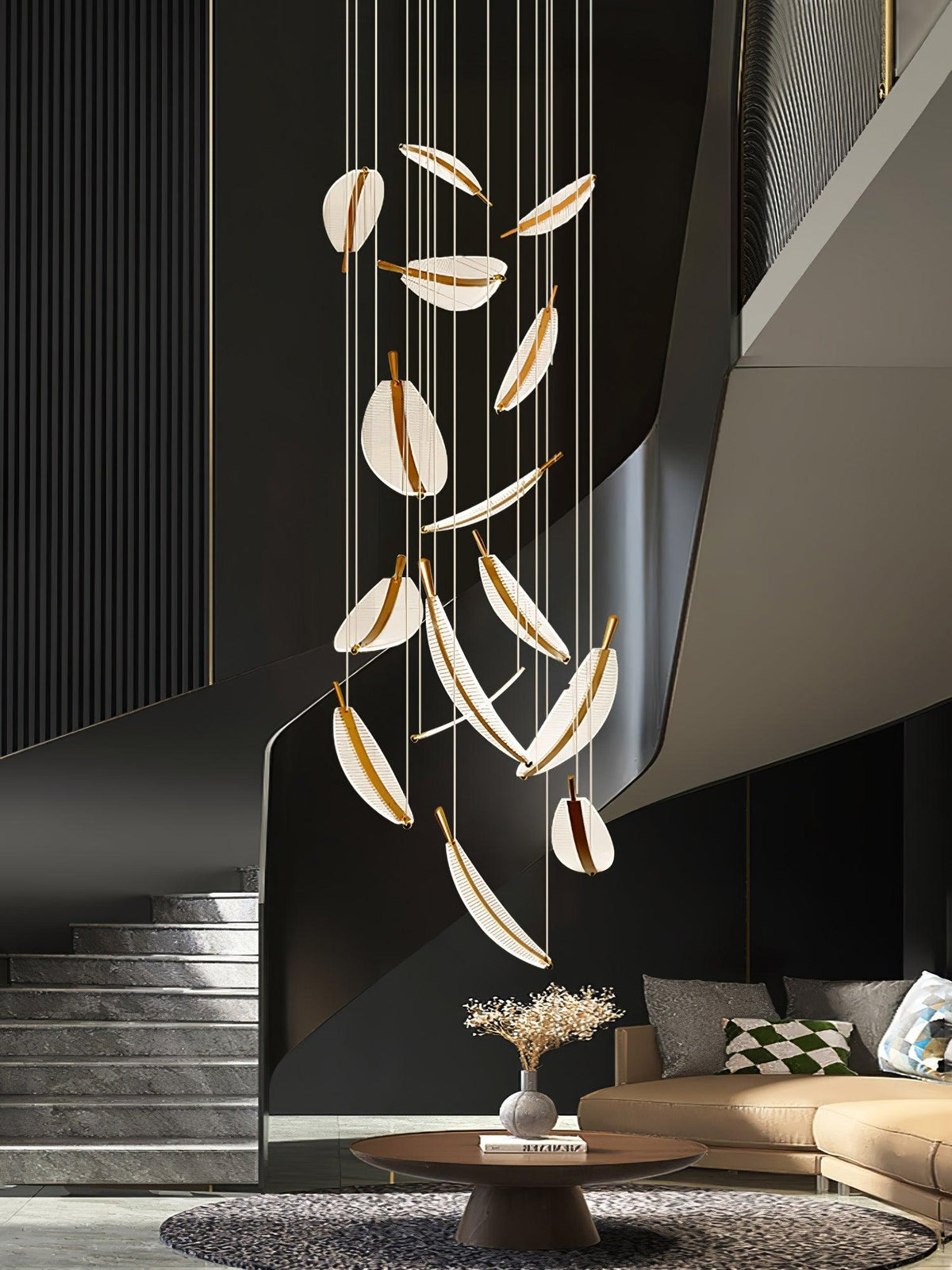 DIY Leaf LED Chandelier