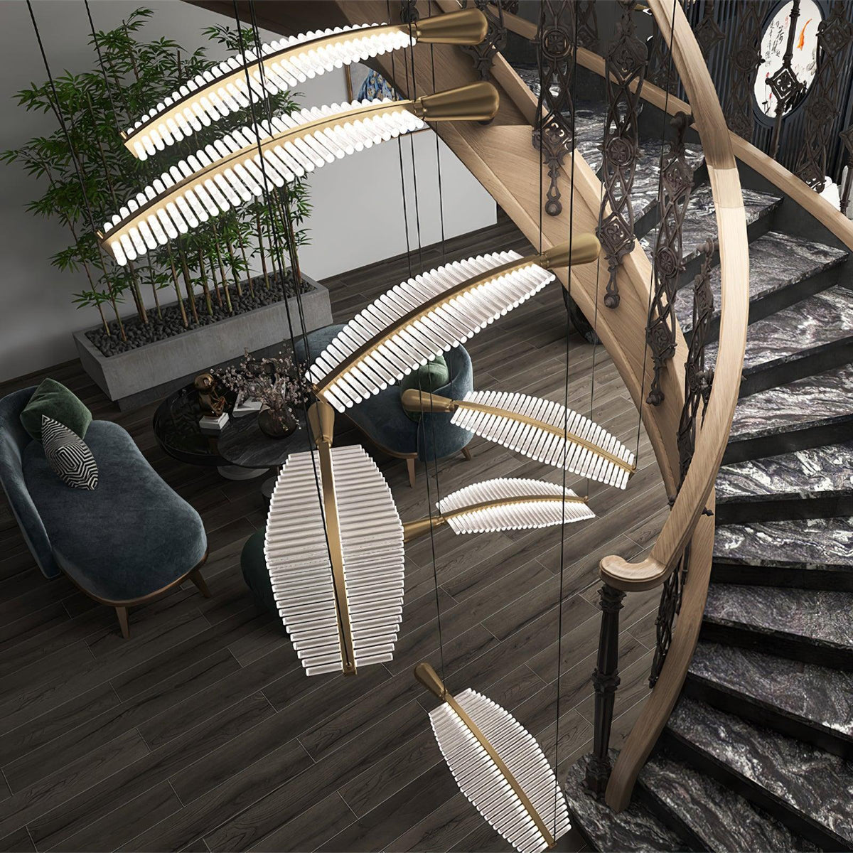 DIY Leaf LED Chandelier