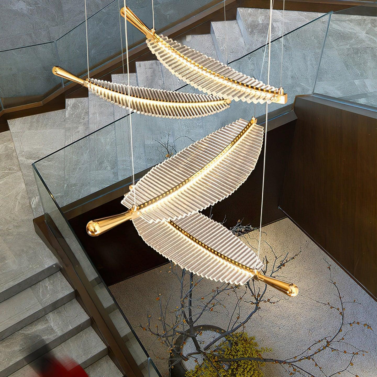 DIY Leaf LED Chandelier