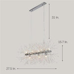 Luxury Modern LED Pendant Light with Electroplated Metal & Crystal Design E26/E27 Compatible