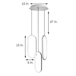 Modernist Curved 3 Rectangle Chandeliers Island Kitchen Dining Room Lighting Ceiling Light