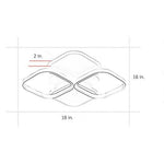 Overlapping Squares LED Modern Ceiling Light Flush Mount Lighting