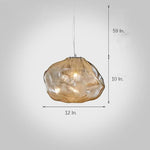 Industrial Metal Glass Bubble Pendant Light Irregular Oval Pendant Lighting