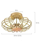 Globes Metal Intricate Modern LED Flush Mount Ceiling Light for Bedroom