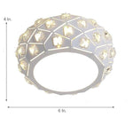 Metal Crystal Decorative LED Flush Mount Ceiling Light for Hallway Entryway