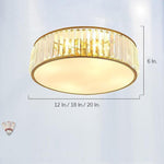 Drum-shaped LED Crystal Nordic Ceiling Lights Flush Mount Lighting